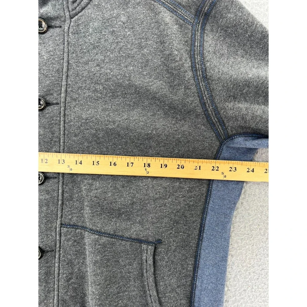 Tommy‎ Bahama Sweater Mens XL Gray Blue Button Island Modern Fit Mock Fleece